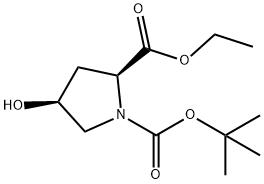 1,2-Pyrrolidinedicarboxylic acid, 4-hydroxy-, 1-(1,1-dimethylethyl) 2-ethyl ester, (2S,4S)- 化学構造式