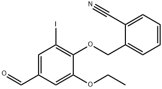 Benzonitrile, 2-[(2-ethoxy-4-formyl-6-iodophenoxy)methyl]- Structure