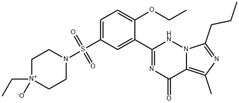 Imidazo[5,1-f][1,2,4]triazin-4(1H)-one, 2-[2-ethoxy-5-[(4-ethyl-4-oxido-1-piperazinyl)sulfonyl]phenyl]-5-methyl-7-propyl- 化学構造式