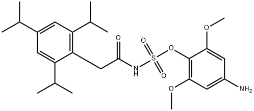 Sulfamic acid, [[2,4,6-tris(1-methylethyl)phenyl]acetyl]-, 4-amino-2,6-dimethoxyphenyl ester (9CI) Structure