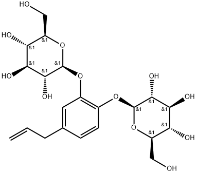 3,4-Dihydroxyallylbenzene 3,4-di-O-glucoside 化学構造式