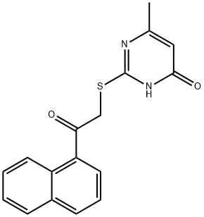 4(3H)-Pyrimidinone, 6-methyl-2-[[2-(1-naphthalenyl)-2-oxoethyl]thio]- 化学構造式