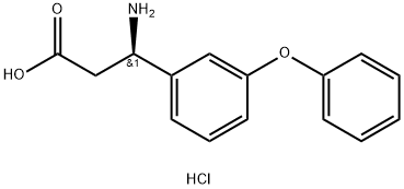 (R)-3-Amino-3-(3-phenoxyphenyl)propanoic acid hydrochloride 结构式