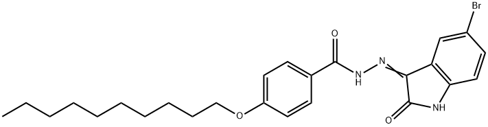 N'-(5-bromo-2-oxoindol-3-yl)-4-decoxybenzohydrazide 结构式