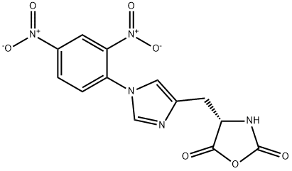 2,5-Oxazolidinedione, 4-[[1-(2,4-dinitrophenyl)-1H-imidazol-4-yl]methyl]-, (4S)- Structure