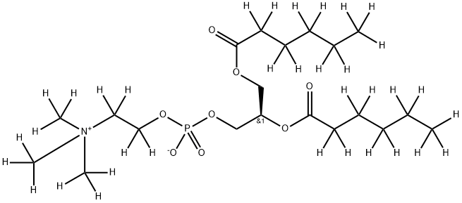 1,2-DIHEXANOYL-D22-SN-GLYCERO-3-PHOSPHOCHOLINE-1,1,2,2-D4-N,N,N-TRIMETHYL-D9;06:0 PC-D35,474942-76-2,结构式