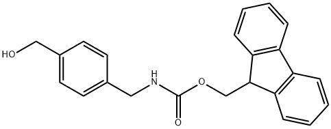 Carbamic acid, N-[[4-(hydroxymethyl)phenyl]methyl]-, 9H-fluoren-9-ylmethyl ester 化学構造式