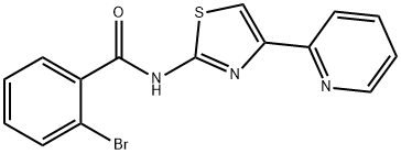 2-溴-N-(4-(吡啶-2-基)噻唑-2-基)苯甲酰胺, 476317-34-7, 结构式