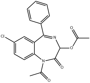 2H-1,4-Benzodiazepin-2-one, 1-acetyl-3-(acetyloxy)-7-chloro-1,3-dihydro-5-phenyl- Structure