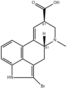 Ergoline-8-carboxylic acid, 2-bromo-9,10-didehydro-6-methyl-, (8β)- 化学構造式