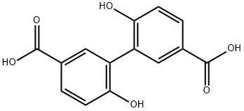 [1,1'-Biphenyl]-3,3'-dicarboxylic acid, 6,6'-dihydroxy- Structure