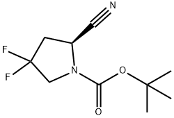 1-Pyrrolidinecarboxylic acid, 2-cyano-4,4-difluoro-, 1,1-dimethylethyl ester, (2S)- Struktur