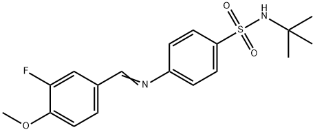 N-(3-Fluoro-4-methoxybenzylidene)-4-(tert-butylaminosulfonyl)aniline Structure