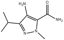 1H-Pyrazole-5-carboxamide, 4-amino-1-methyl-3-(1-methylethyl)- 化学構造式