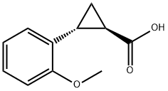 trans-2-(2-methoxyphenyl)cyclopropane-1-carboxylic acid, 5034-03-7, 结构式