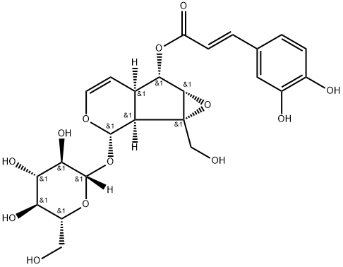 [(1aS)-6α-[[(E)-3-(3,4-Dihydroxyphenyl)-1-oxo-2-propenyl]oxy]-1a,1bα,2,5aα,6,6aβ-hexahydro-1a-hydroxymethyloxireno[4,5]cyclopenta[1,2-c]pyran-2α-yl]β-D-glucopyranoside|梓醇 6-咖啡酸酯