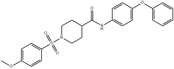 4-Piperidinecarboxamide, 1-[(4-methoxyphenyl)sulfonyl]-N-(4-phenoxyphenyl)-|1-((4-甲氧基苯基)磺酰基)-N-(4-苯氧苯基)哌啶-4-甲酰胺