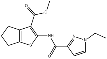 methyl 2-(1-ethyl-1H-pyrazole-3-carboxamido)-5,6-dihydro-4H-cyclopenta[b]thiophene-3-carboxylate Structure