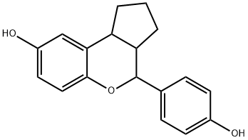 Cyclopenta[c]?[1]?benzopyran-?8-?ol, 1,?2,?3,?3a,?4,?9b-?hexahydro-?4-?(4-?hydroxyphenyl)?- Struktur
