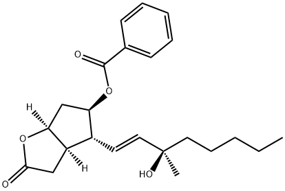 2H-Cyclopenta[b]furan-2-one, 5-(benzoyloxy)hexahydro-4-[(1E,3R)-3-hydroxy-3-methyl-1-octen-1-yl]-, (3aR,4R,5R,6aS)- 结构式