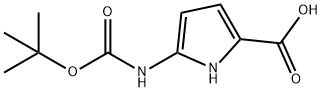 1H-Pyrrole-2-carboxylic acid, 5-[[(1,1-dimethylethoxy)carbonyl]amino]- 化学構造式