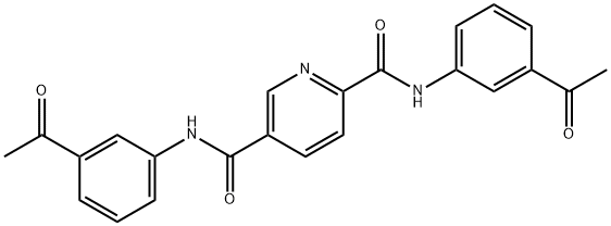 2-N,5-N-bis(3-acetylphenyl)pyridine-2,5-dicarboxamide 化学構造式