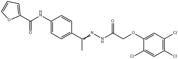 N-[4-[(E)-C-methyl-N-[[2-(2,4,5-trichlorophenoxy)acetyl]amino]carbonimidoyl]phenyl]furan-2-carboxamide Structure