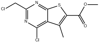 4-氯-2-(氯甲基)-5-甲基噻吩并[2,3-D]嘧啶-6-羧酸甲酯,554407-27-1,结构式