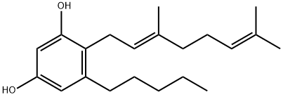 1,3-Benzenediol, 4-[(2E)-3,7-dimethyl-2,6-octadien-1-yl]-5-pentyl-,55854-24-5,结构式