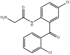 Acetamide, 2-amino-N-[4-chloro-2-(2-chlorobenzoyl)phenyl]- Structure