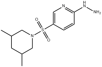 5-[(3,5-二甲基哌啶-1-基)磺酰基]-2-肼基吡啶 结构式