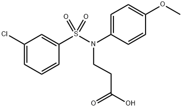 3-[N-(4-methoxyphenyl)3-chlorobenzenesulfonamido]propanoic acid Structure