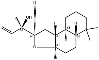 (8R,12R,13R)-8,12-Epoxylabd-14-en-13-ol 化学構造式