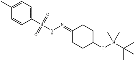 Benzenesulfonic acid, 4-methyl-, 2-[4-[[(1,1-dimethylethyl)dimethylsilyl]oxy]cyclohexylidene]hydrazide Struktur