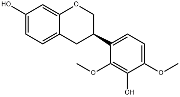 2H-1-Benzopyran-7-ol, 3,4-dihydro-3-(3-hydroxy-2,4-dimethoxyphenyl)-, (3R)- Struktur