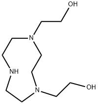 1,4,7-トリアザシクロノナン-1,4-ジエタノール 化学構造式