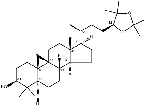 (24S)-Cycloartane-3,24,25-triol 24,25-acetonide Struktur