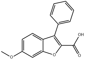 2-Benzofurancarboxylic acid, 6-methoxy-3-phenyl- 化学構造式