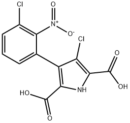 3-氯 -4-(3-氯 -2-硝基苯基) -1H- 吡咯 -2,5-二羧酸,5875-88-7,结构式