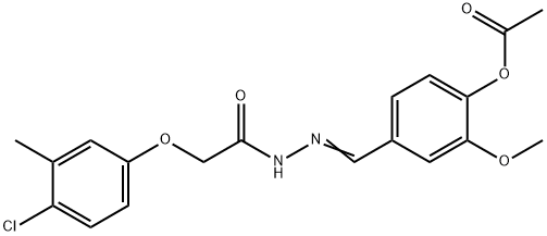4-{2-[(4-chloro-3-methylphenoxy)acetyl]carbonohydrazonoyl}-2-methoxyphenyl acetate,587842-41-9,结构式