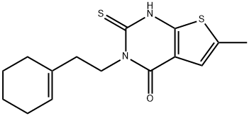 3-[2-(cyclohexen-1-yl)ethyl]-6-methyl-2-sulfanylidene-1H-thieno[2,3-d]pyrimidin-4-one Structure