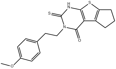 2-[2-(4-methoxyphenyl)ethyl]-3-sulfanylidene-4,6,7,8-tetrahydrocyclopenta[2,3]thieno[2,4-b]pyrimidin-1-one|