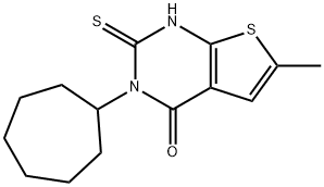 3-cycloheptyl-6-methyl-2-sulfanylidene-1H-thieno[2,3-d]pyrimidin-4-one Structure