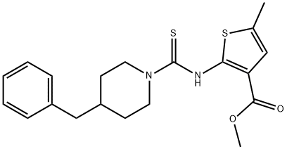 methyl 2-(4-benzylpiperidine-1-carbothioamido)-5-methylthiophene-3-carboxylate 化学構造式