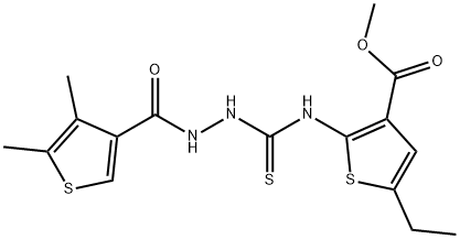 methyl 2-(2-(4,5-dimethylthiophene-3-carbonyl)hydrazinecarbothioamido)-5-ethylthiophene-3-carboxylate Structure