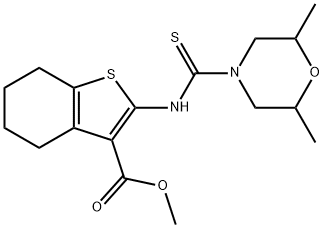 methyl 2-(2,6-dimethylmorpholine-4-carbothioamido)-4,5,6,7-tetrahydrobenzo[b]thiophene-3-carboxylate Structure