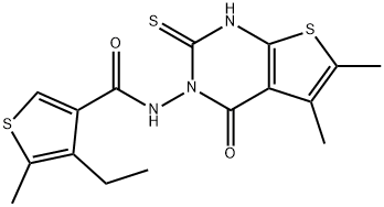 N-(5,6-dimethyl-4-oxo-2-sulfanylidene-1H-thieno[2,3-d]pyrimidin-3-yl)-4-ethyl-5-methylthiophene-3-carboxamide|