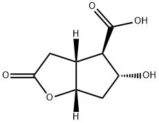 2H-Cyclopenta[b]furan-4-carboxylic acid, hexahydro-5-hydroxy-2-oxo-, (3aR,4R,5R,6aS)- 结构式