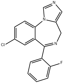 4H-Imidazo[1,5-a][1,4]benzodiazepine, 8-chloro-6-(2-fluorophenyl)- 化学構造式