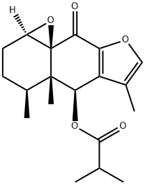 1beta,10beta-Epoxy-6beta-isobutyryloxy-9-oxofuranoeremophilane Struktur